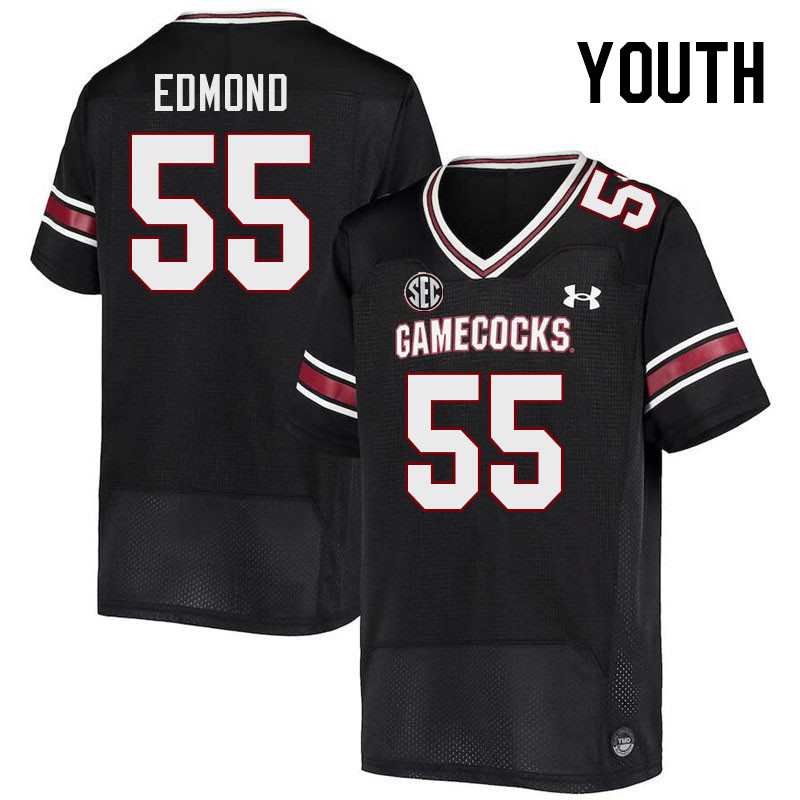Youth #55 Gilber Edmond South Carolina Gamecocks College Football Jerseys Stitched-Black
